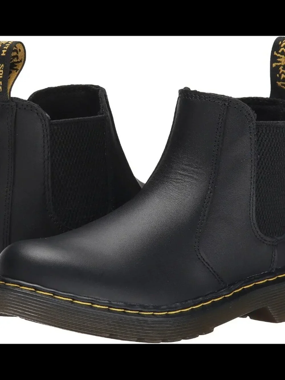 Dr. Martens Chelsea Boot Black Leather Side Zip Youth 4